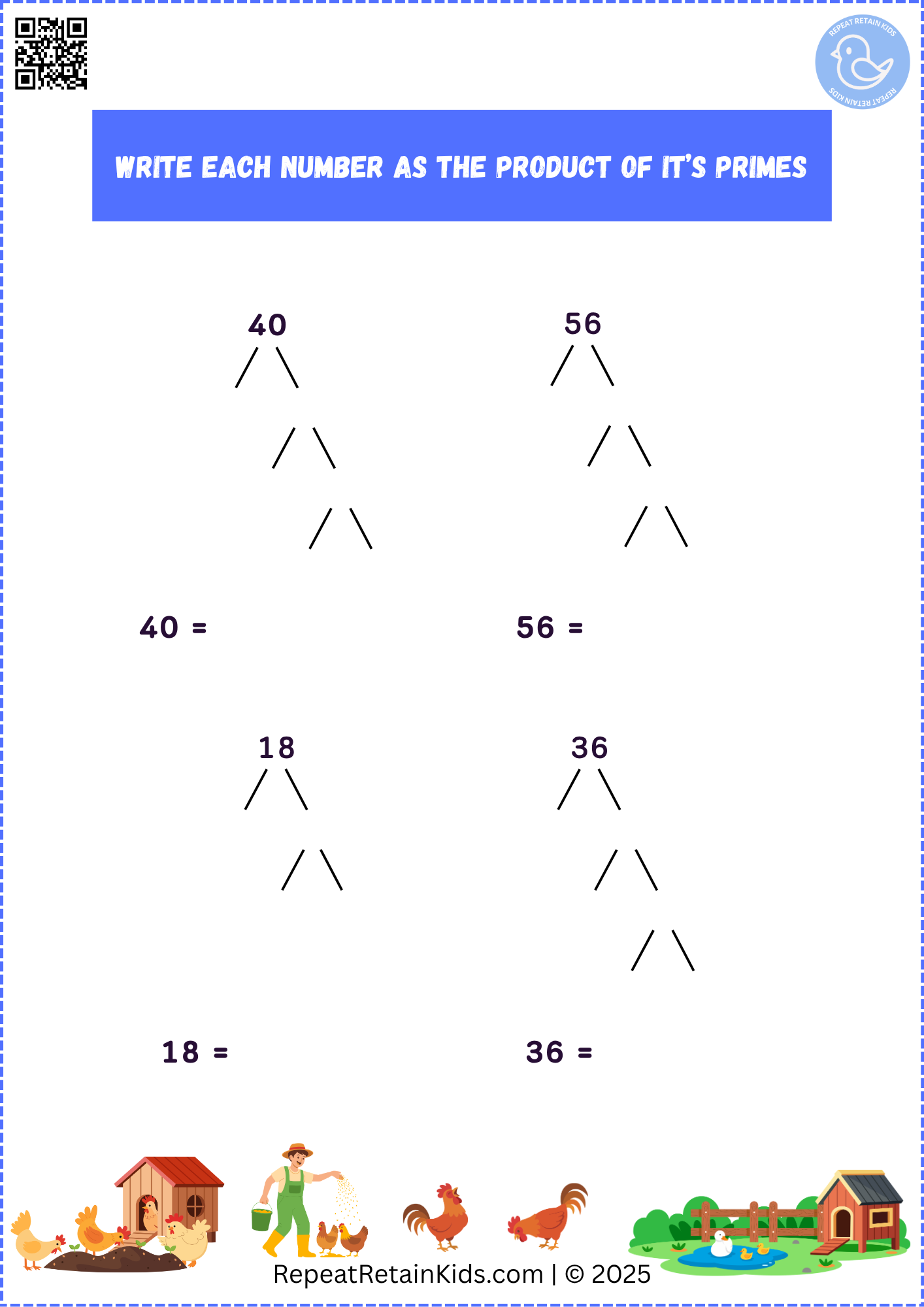 Factor Tree - Prime Factorisation