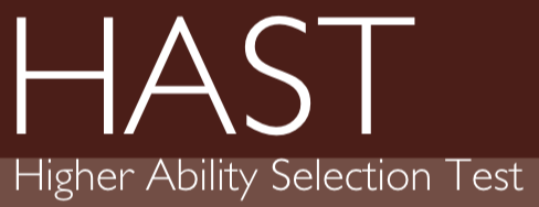 HAST logo with the words 'Higher Ability Selection Test' underneath