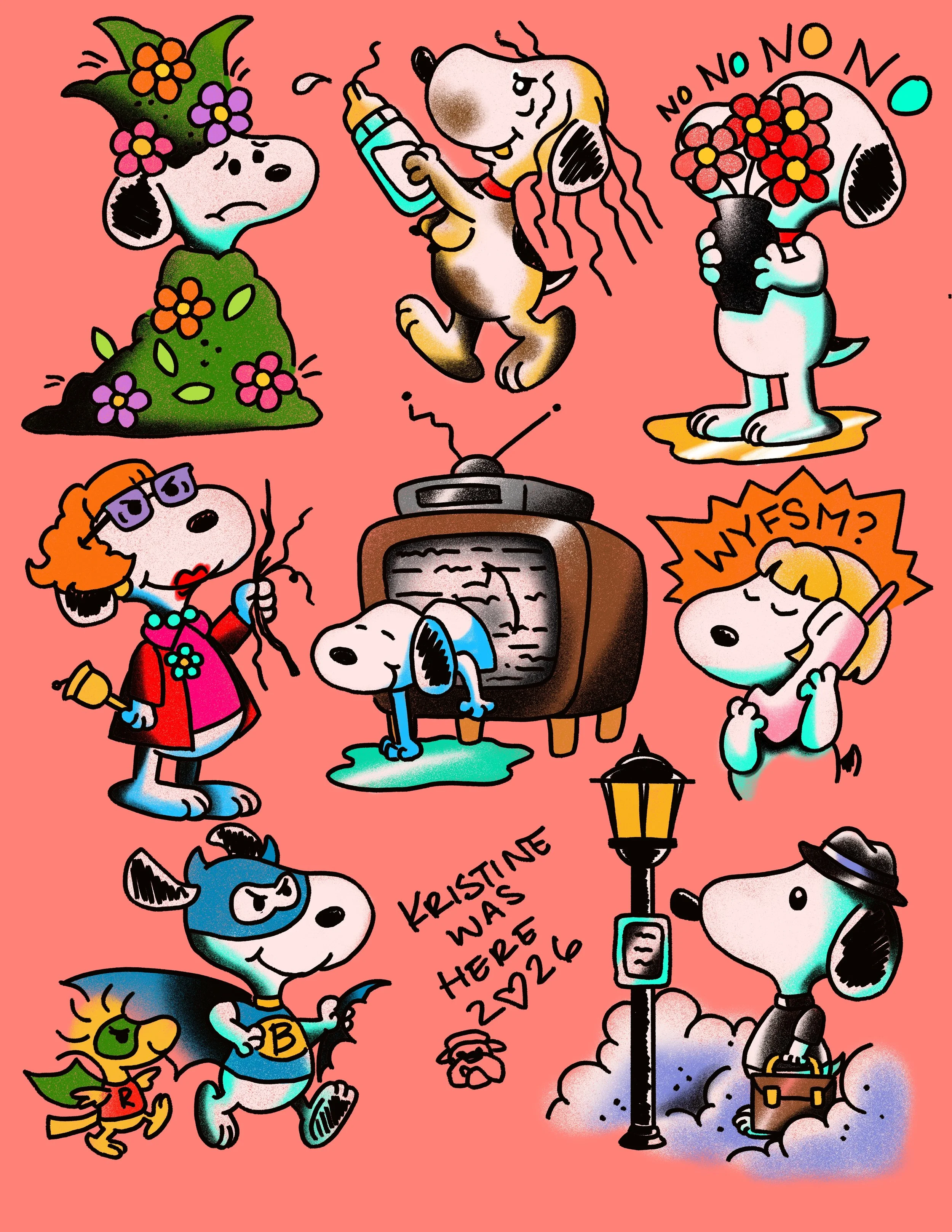 Halloween Tattoo Flash in NOLA by San Diego Tattoo Artist Kristine Tran