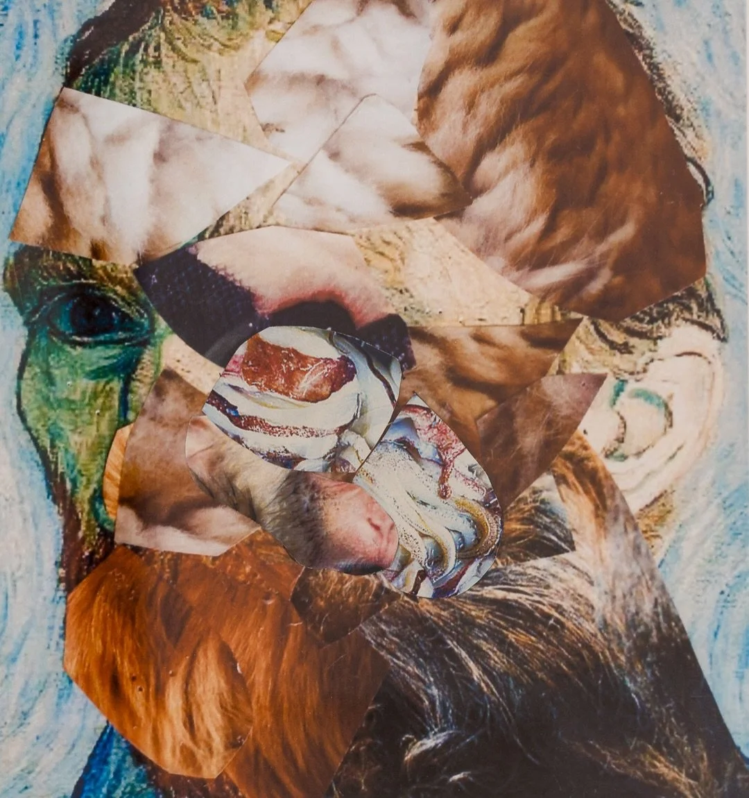 Adrian Ghenie- „The Lidless Eye”, 2016-17, Unique collaged papaer, 25.1 x 26cm