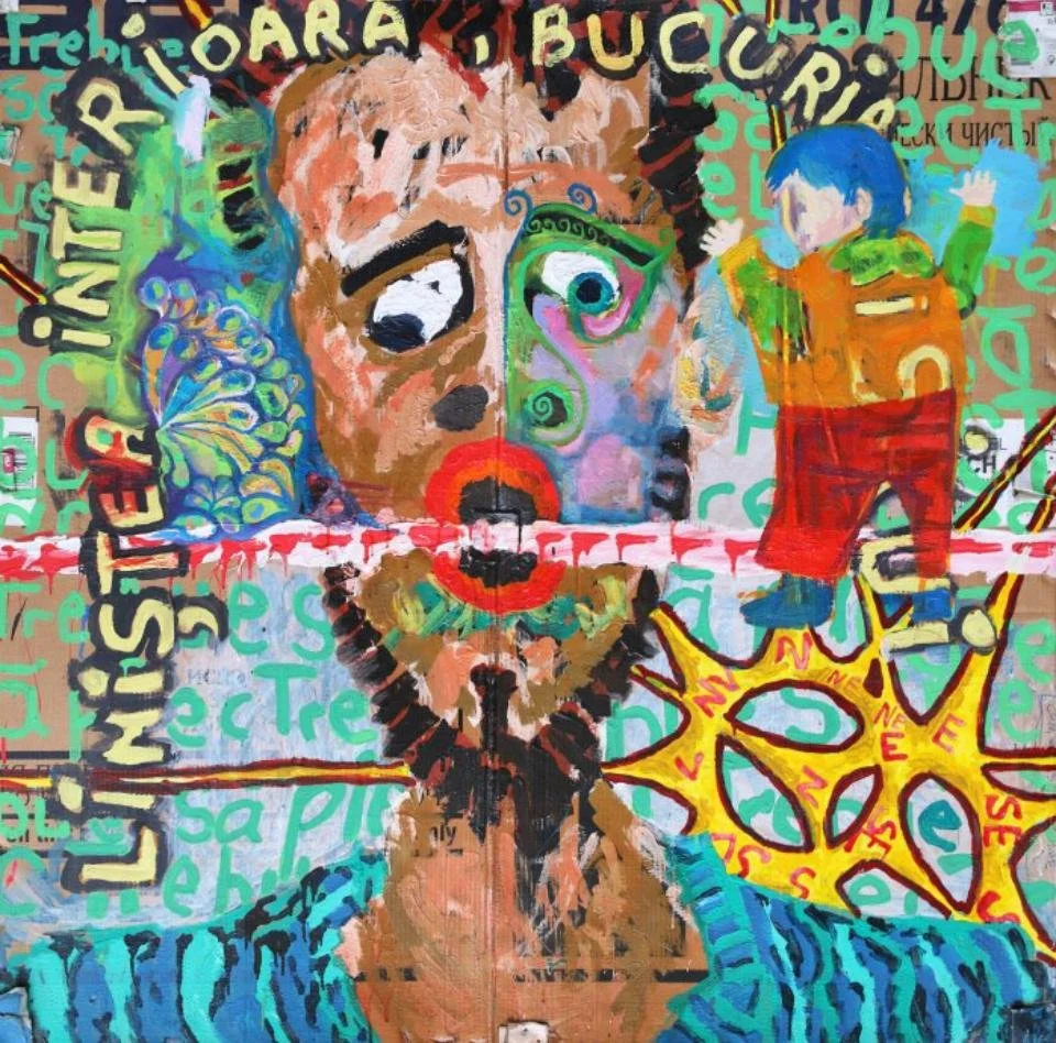 Liniştea interioarǎ, bucuria orișicui, Nicolae Comǎnescu,  Acrilic pe carton, 1999-2004,