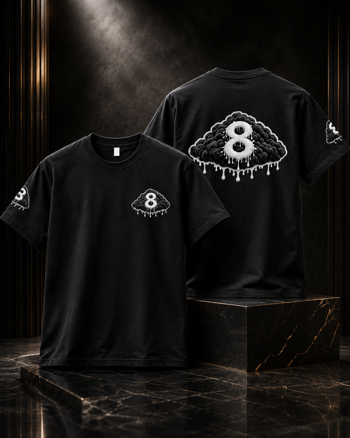 CLXXD8 Drip Cloud Tee - MONOCHROME