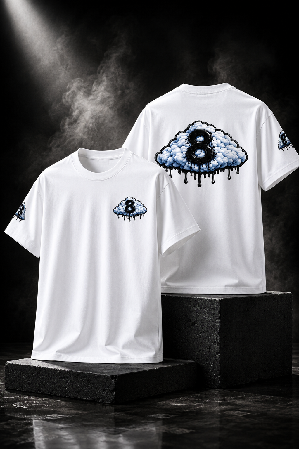 CLXXD8 Drip Cloud Tee — BLACK