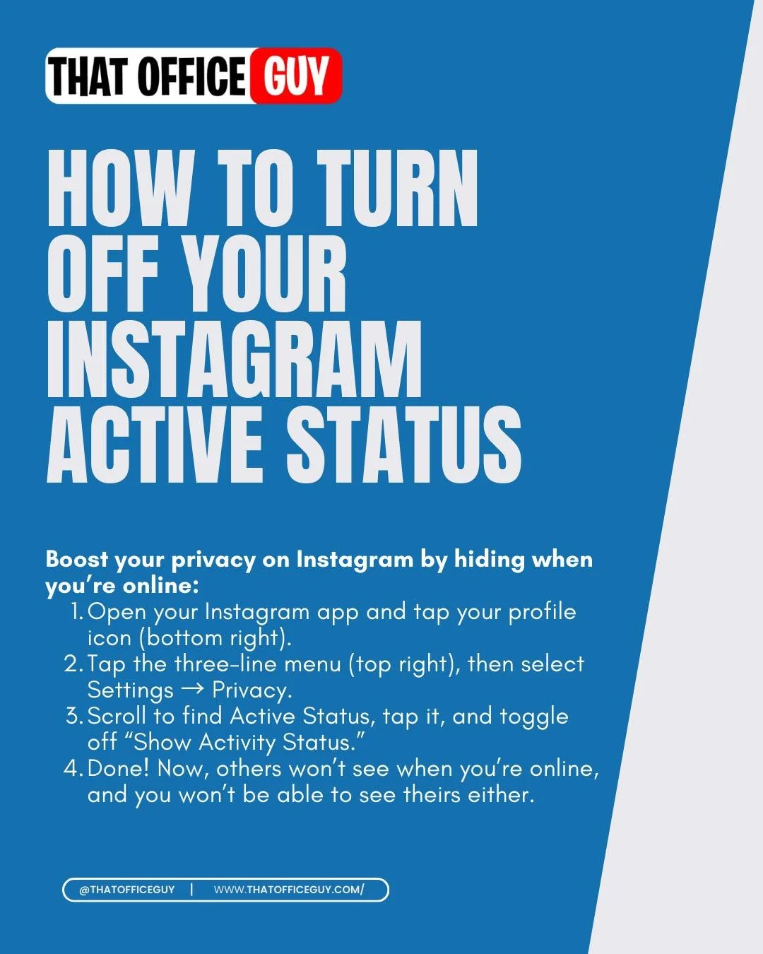 Want to browse Instagram without the pressure? 👀 Learn how to turn off your active status and go incognito. Your DMs can wait! 😉 #InstagramTips #DigitalDetox #Privacy #SocialMedia