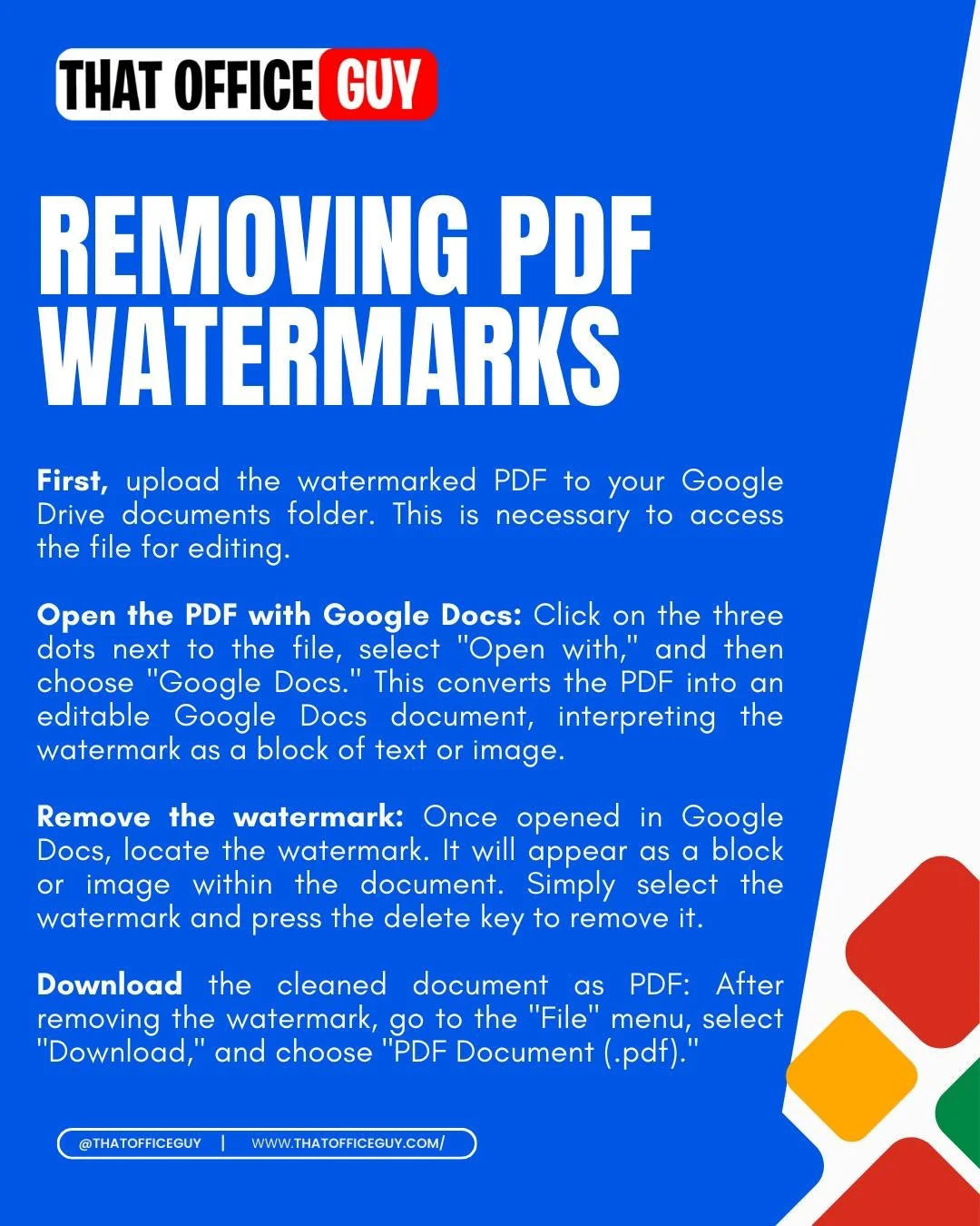 Have you ever needed to edit a PDF but a watermark was in the way? 😩 If you have the rights to the document, we'll show you how to legally remove it! #DocumentManagement #PDFHacks #DigitalSkills #WorkFromHome