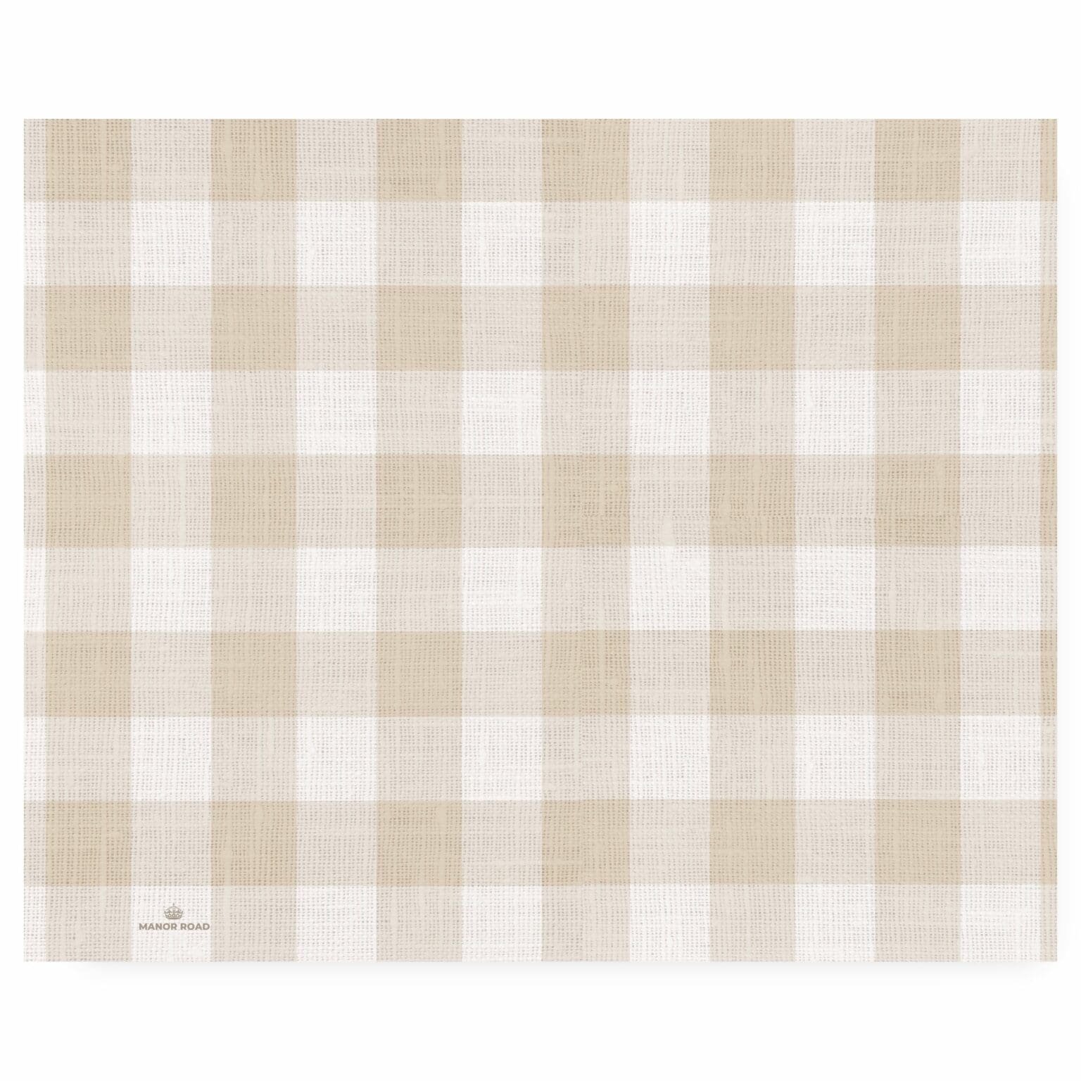 Paper Placemat Pad- Gingham Natural- 30 Sheets