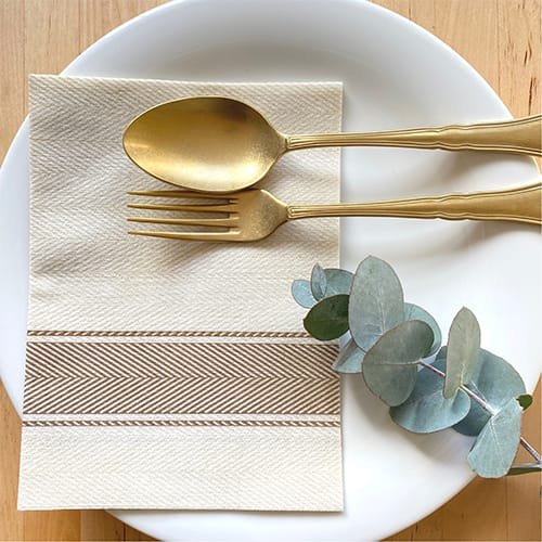 Kitchen Brown Stripe- Extra Soft Napkins 50pk- Large Rectangle- Bionap