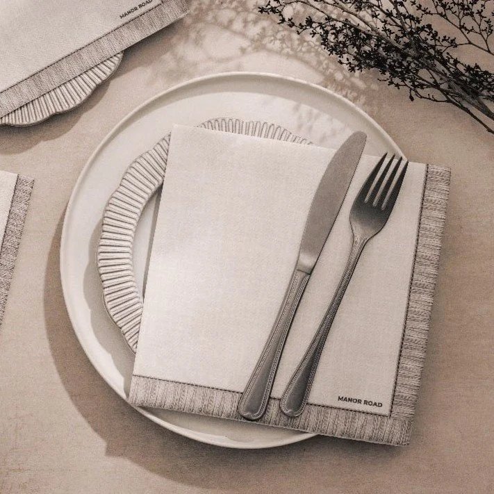 Linen Luxe White Paper Napkin- Dinner- Manor Road- PRE-ORDER