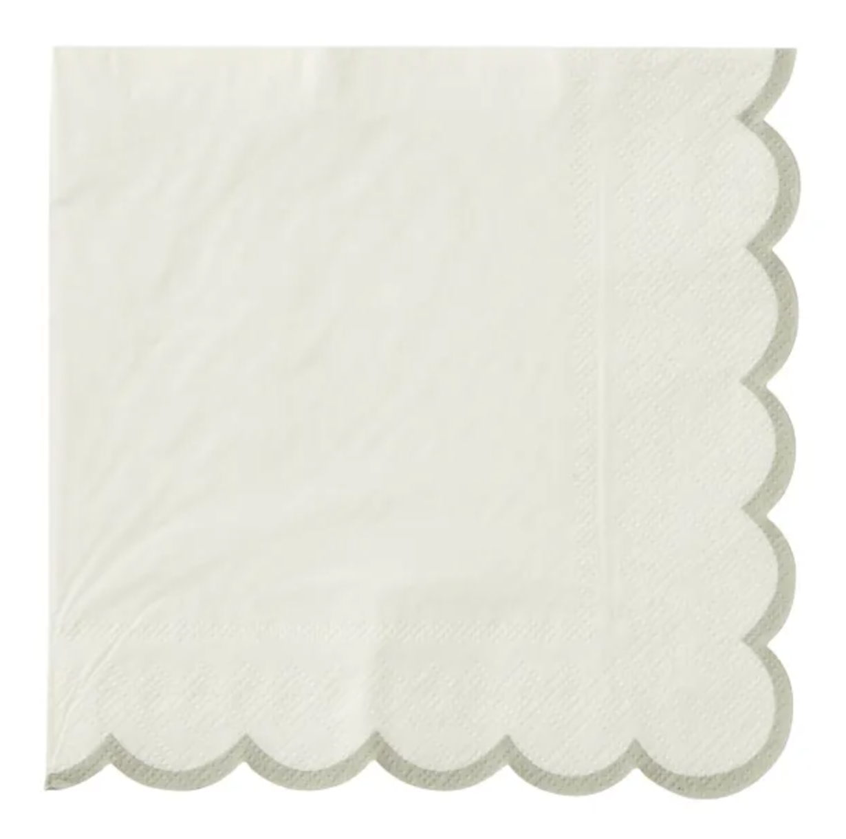 Halcyon- Scallop- White, Silver- Luncheon