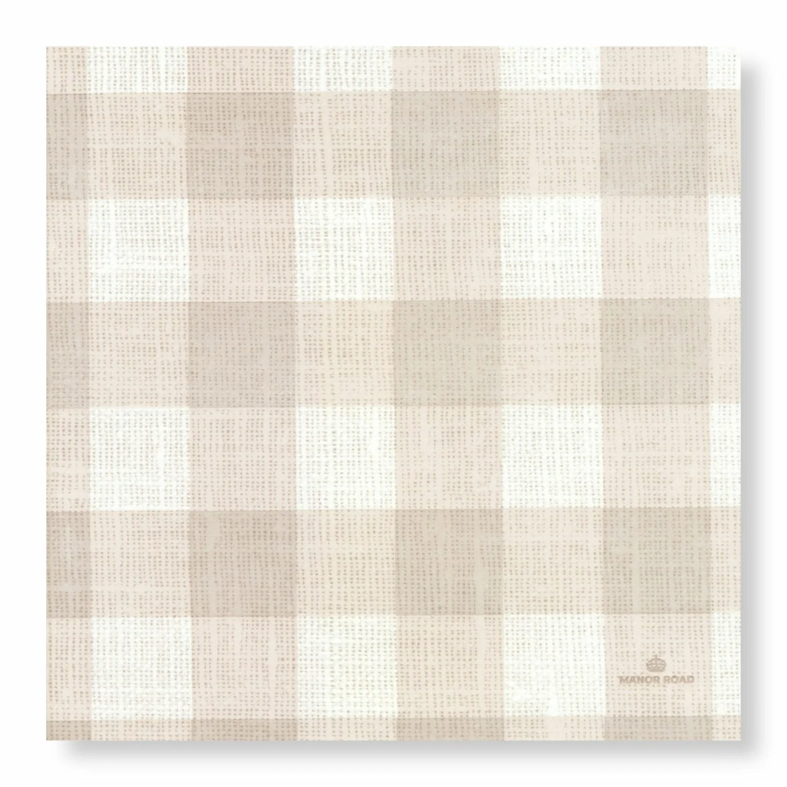 Linen Gingham Natural Paper Napkin- Dinner- Manor Road