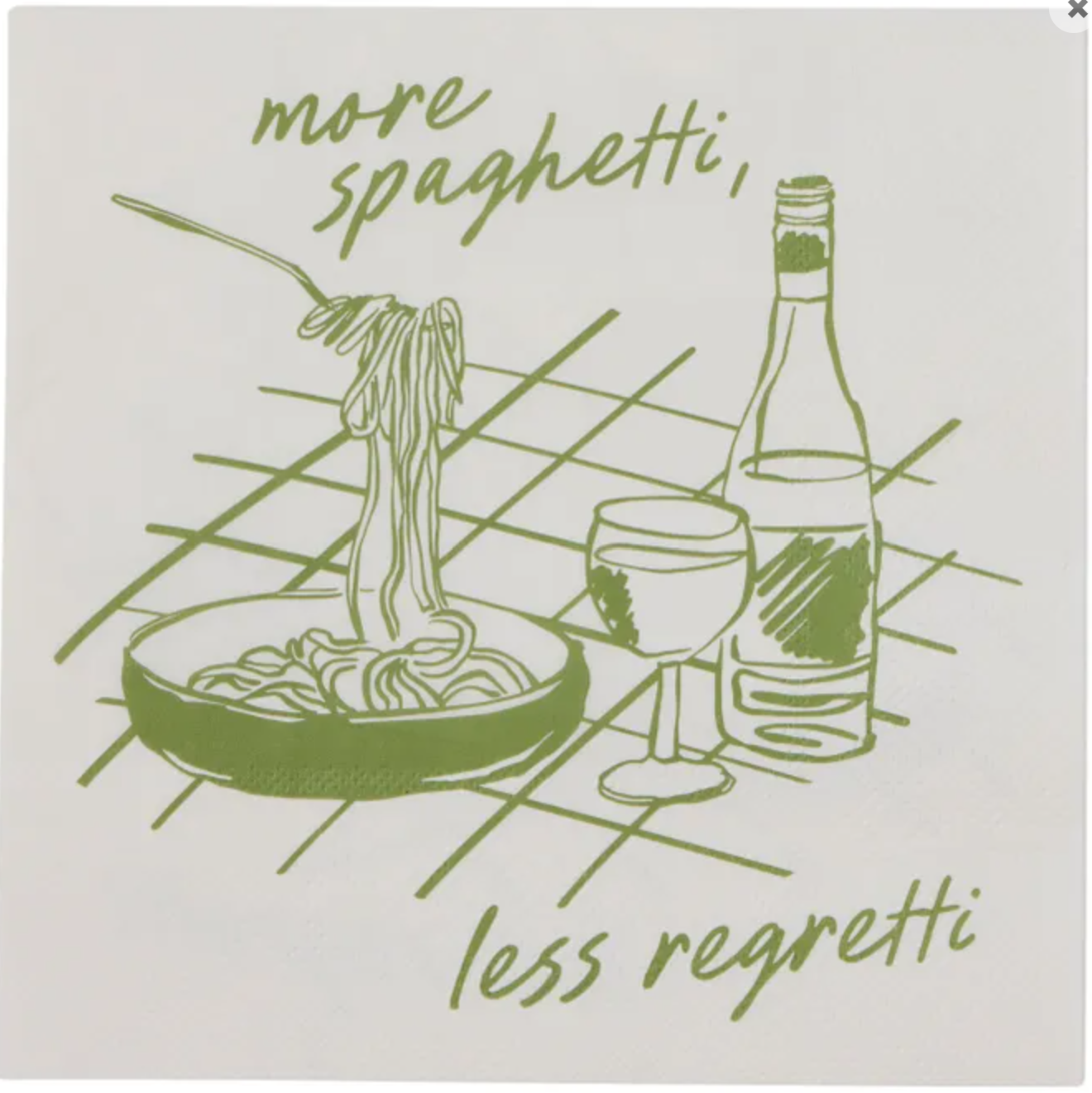 More Spaghetti- Green- Luncheon