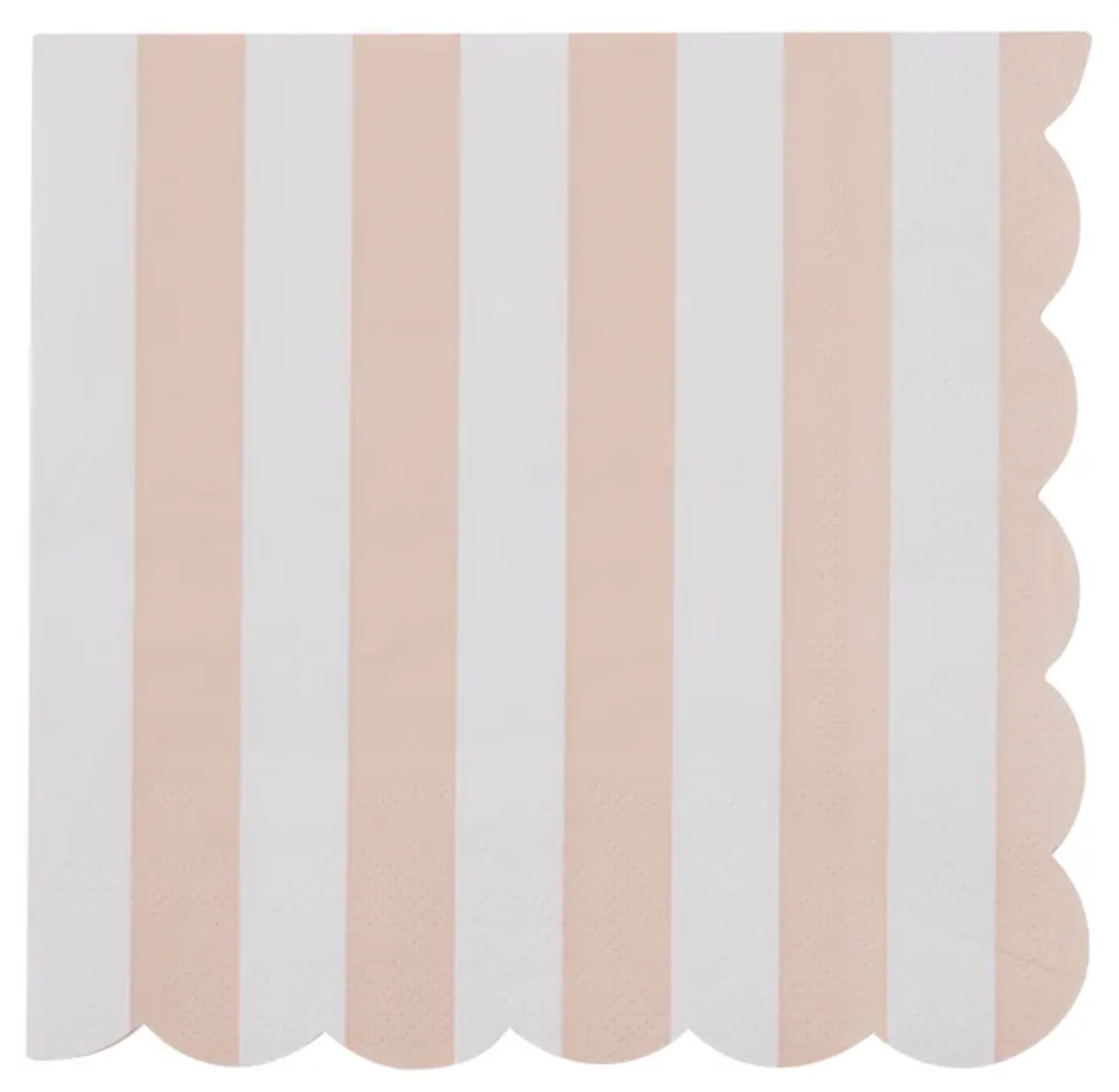 Carnival- Scallop- Pink, White Stripe - Luncheon