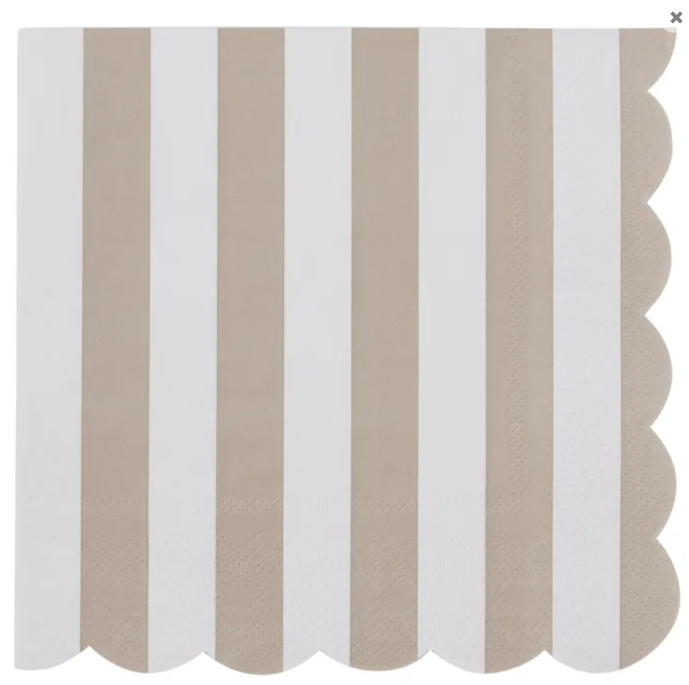 Carnival- Scallop- Taupe Stripe - Luncheon