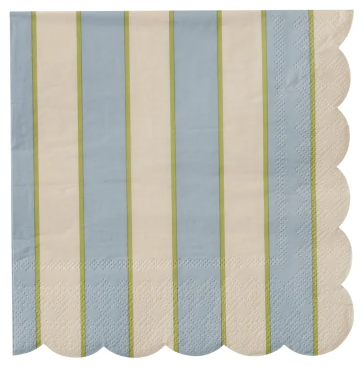Carnival- Scallop- Blue Stripe - Luncheon
