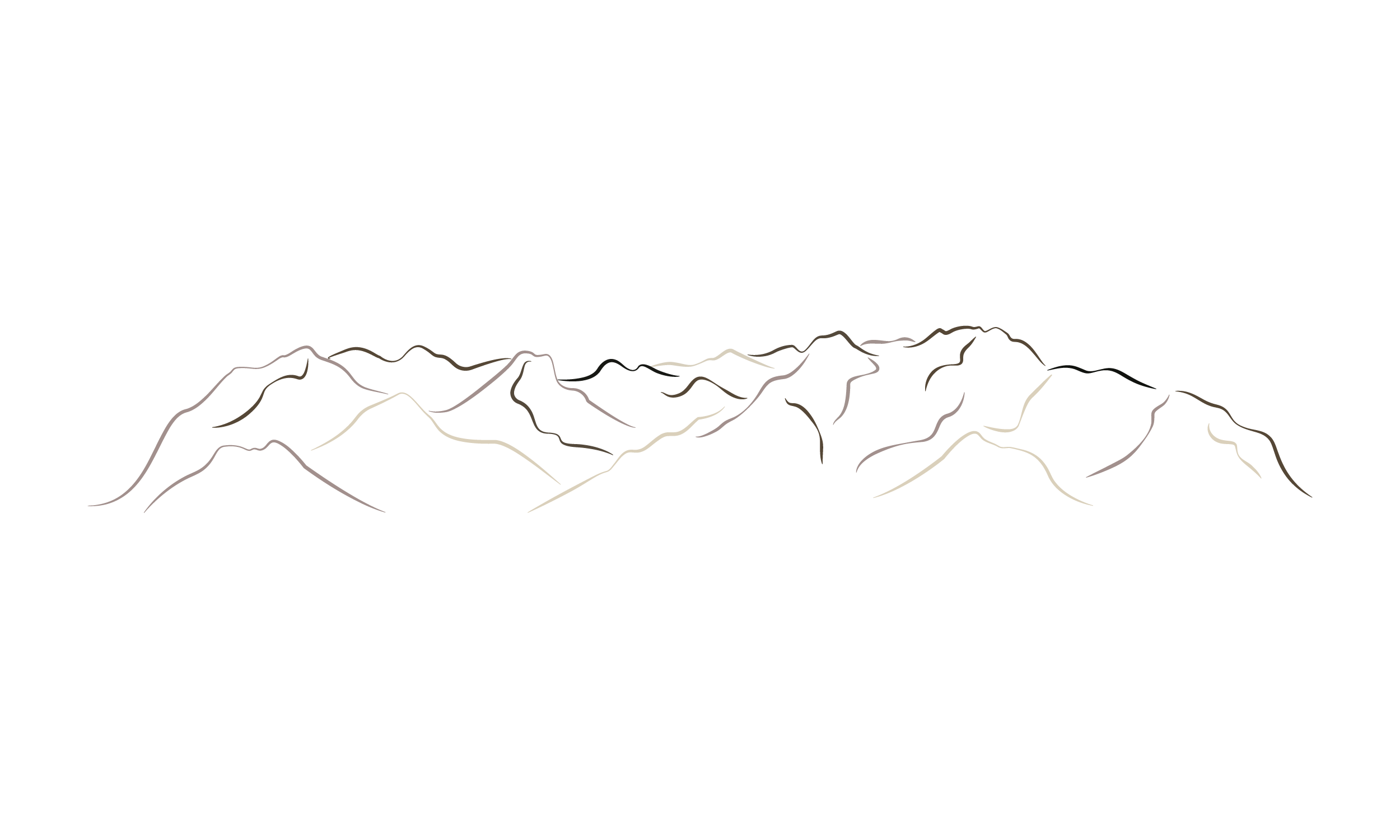 Minimal line illustration of mountains.