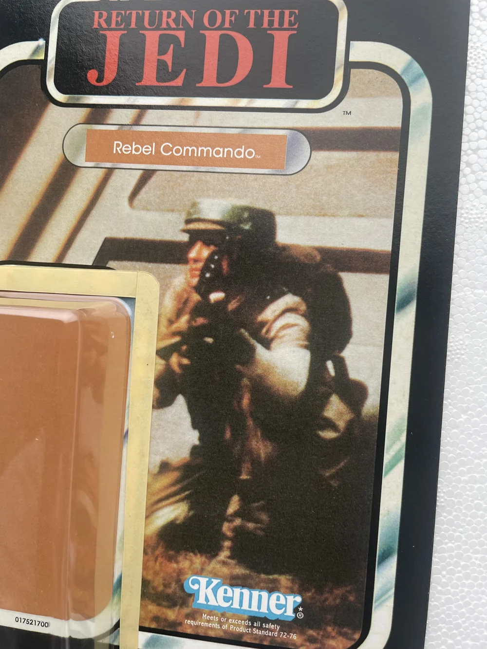 Rebel Commando ROTJ Kenner 1983 65 back MOC cracked bubble