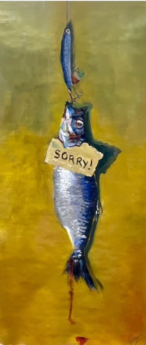 Sorry! Olieverf op linnen, 60x27, 2024