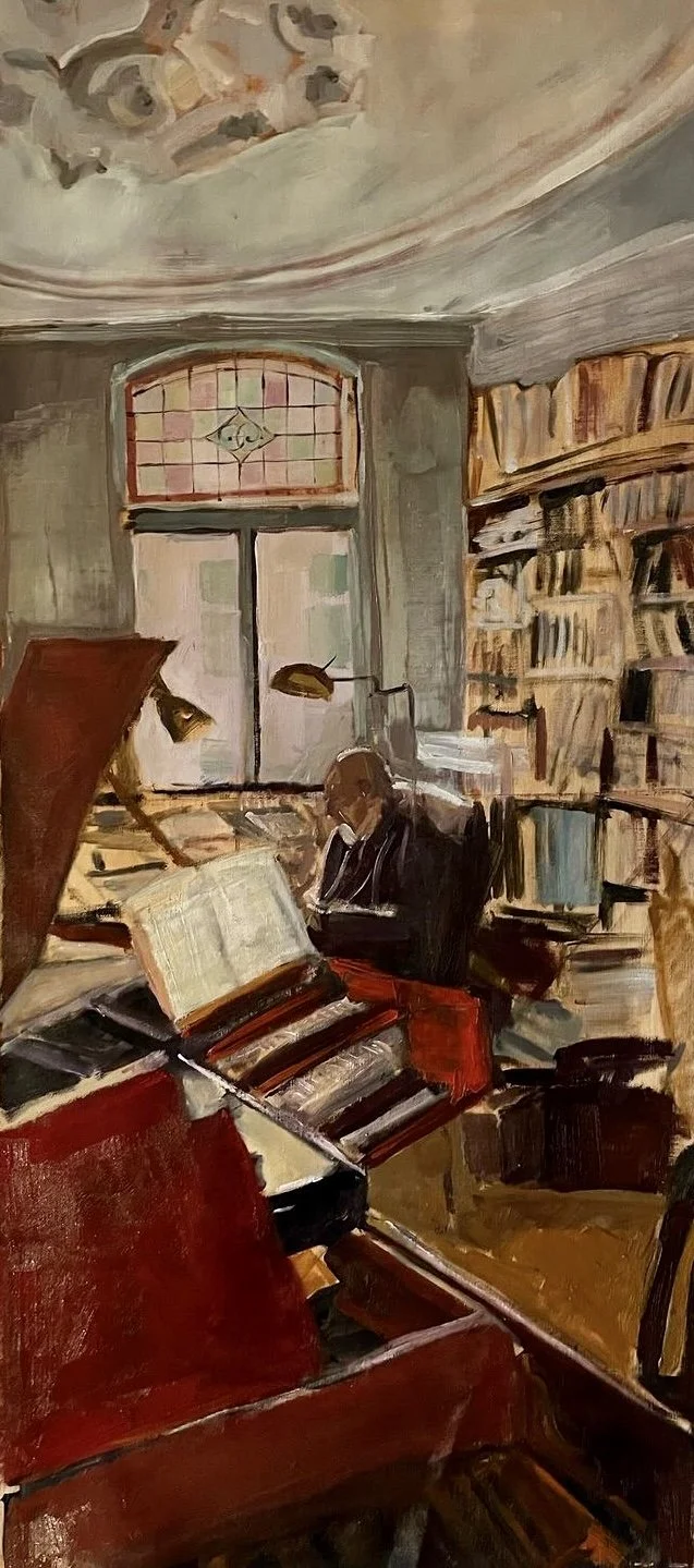 Bij Johan thuis, olieverf op linnen, 85x55 cm 2024