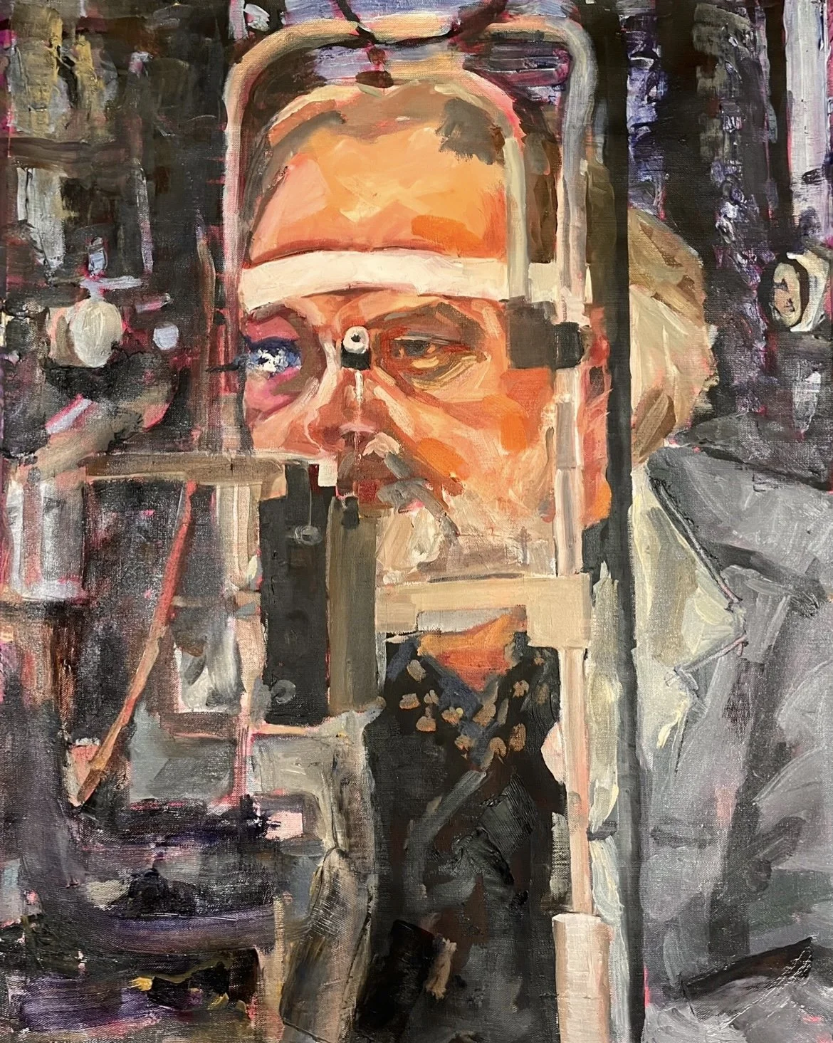 De oogmeeting, olieverf op doek, 55x43cm