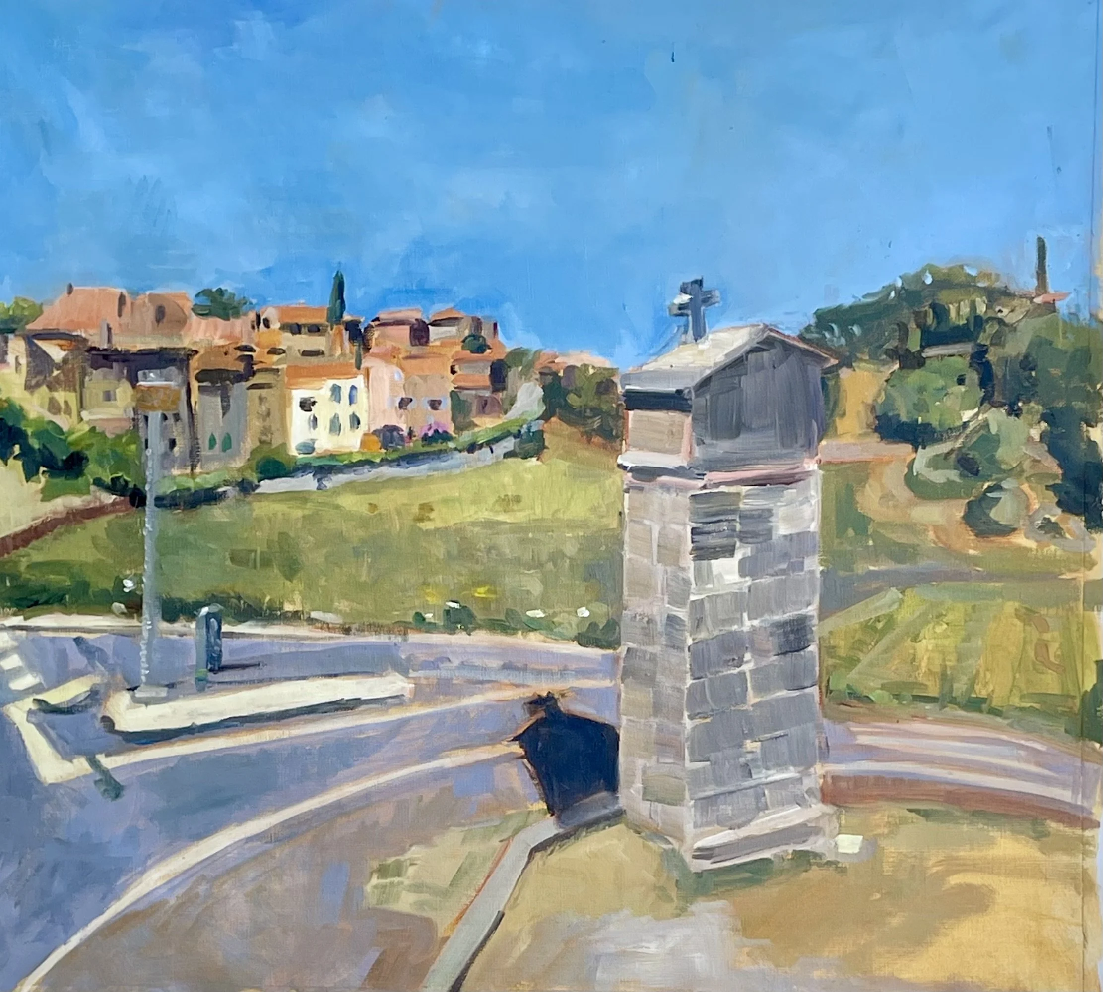 Tourtour religieus, olieverf op linnen, 2024