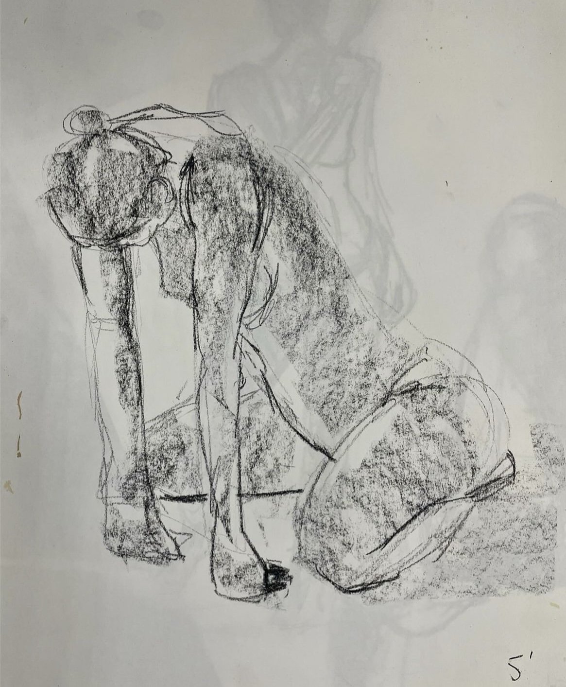 Houtskool op papier, 61x42 cm