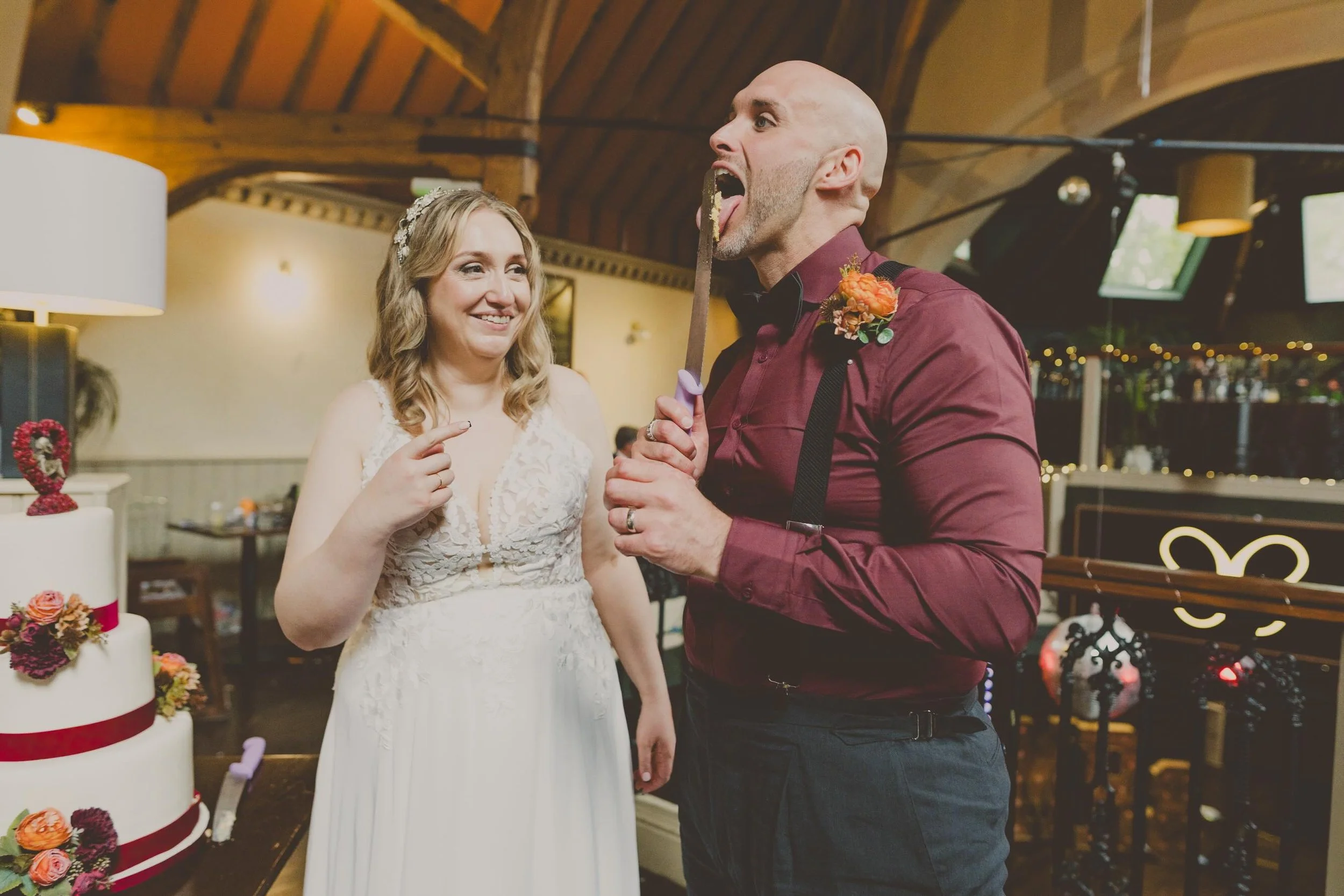 Sometimes you&rsquo;ve just gotta lick the knife!

Andy and Steph tied the knot at the super cool @papillonsouthampton on Saturday. There was much rain but it didn&rsquo;t affect their parade. Gorgeous, gorgeous day 🧡