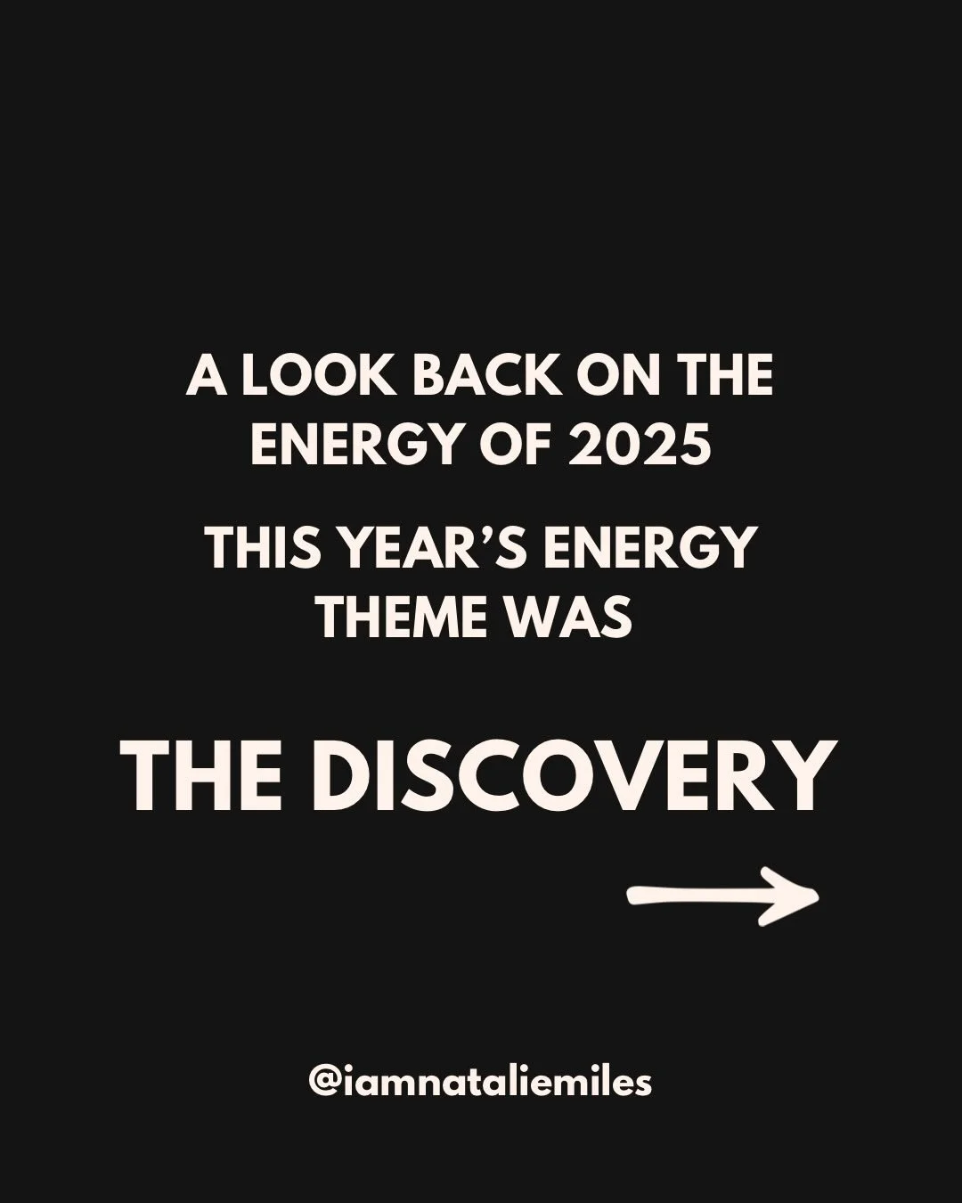 I&rsquo;m reflecting on the 2025 energy forecast theme THE DISCOVERY. 

It&rsquo;s been a huge year of 

- endings
- resolution 
- old vs new
- health focus and discoveries 
- personal discoveries 

Tomorrow on my s stack I&rsquo;ll be sharing more o