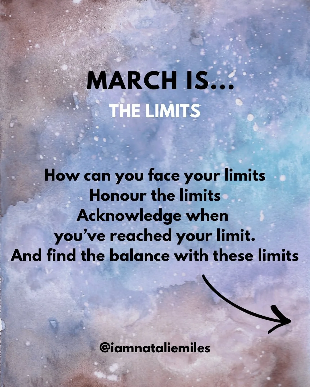 MARCH IS 

THE LIMITS

Facing it all, acknowledging the limits and a huge time of expansion all in the same breath

Share with someone who needs to see this today 💜

Resonate with this? Leave a comment below 👇🏻

If you want your FULL MARCH ENERGY 