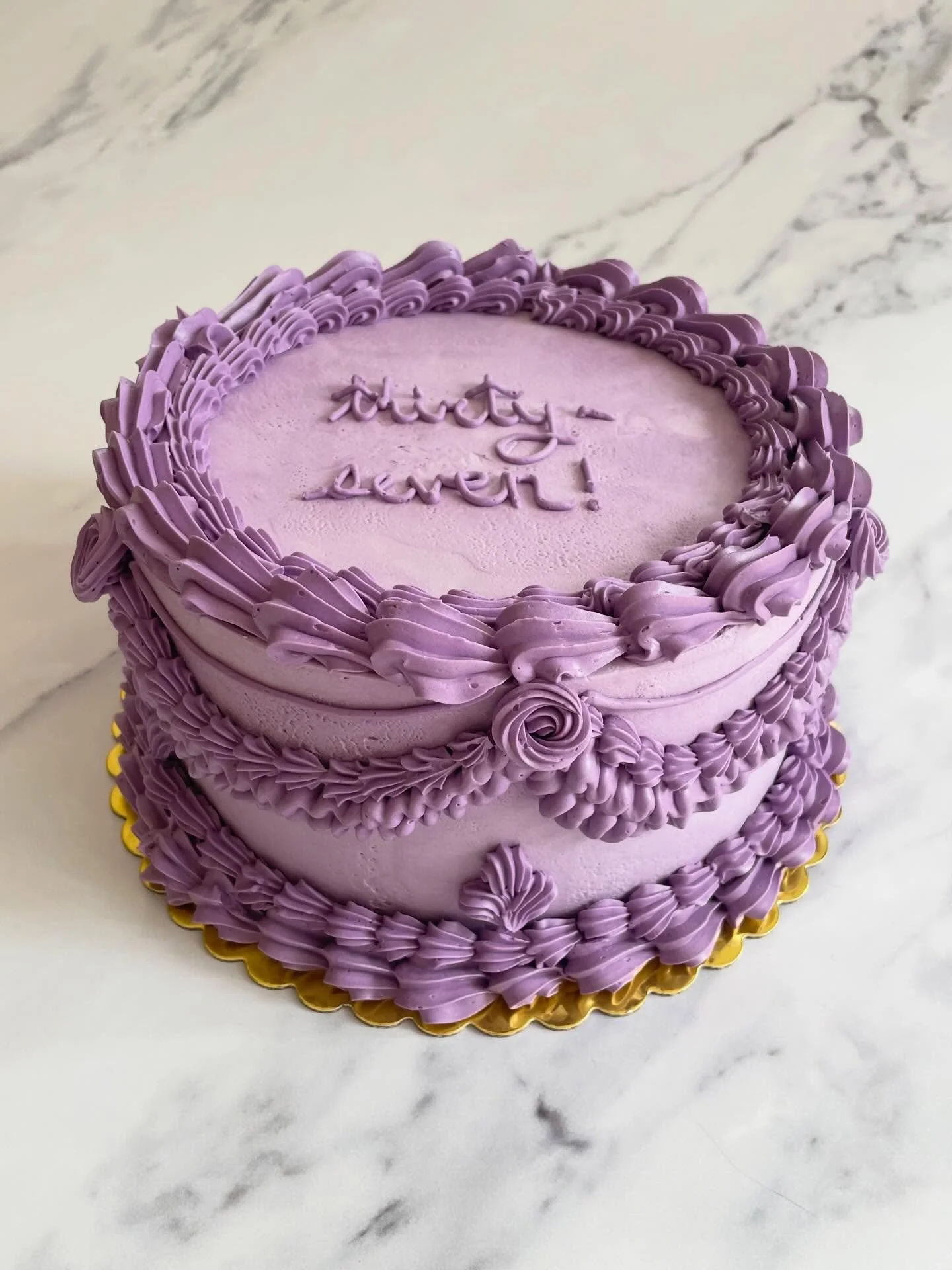 Happy Birthday to a very special  lover of purple! 💜💜💜
.
.
.
.
#lambethcake #purplecake #purplecakes #buttercreamcake #madeinvt #madeinvermont #brattleboro #vermontwedding #vermontweddings #newenglandwedding #newenglandweddings #baking #smallbusin