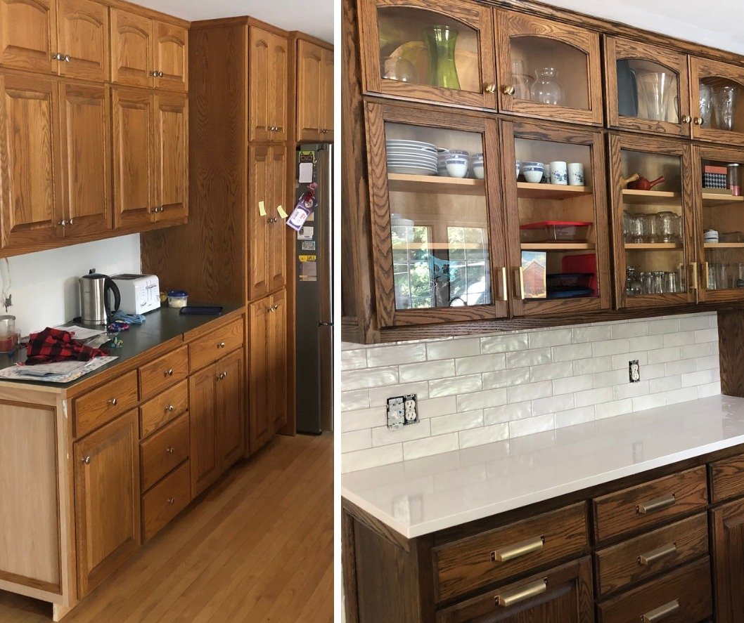 Before &amp; After Transformation
We recently completed a full kitchen refresh in Byron Center, MI, updating a dated 30-year-old space with thoughtful details and timeless materials.

The original golden oak cabinetry, green countertops, and outdated