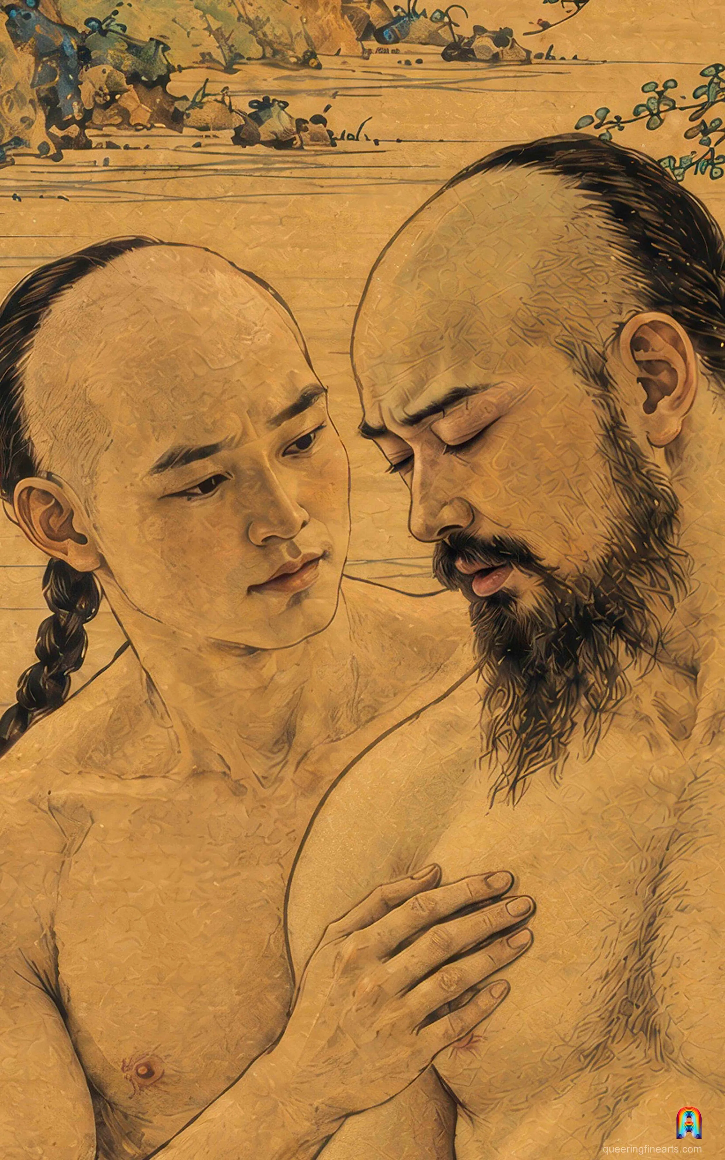 Two Lovers by a Stream, Xu Ziyun and Chen Weisong