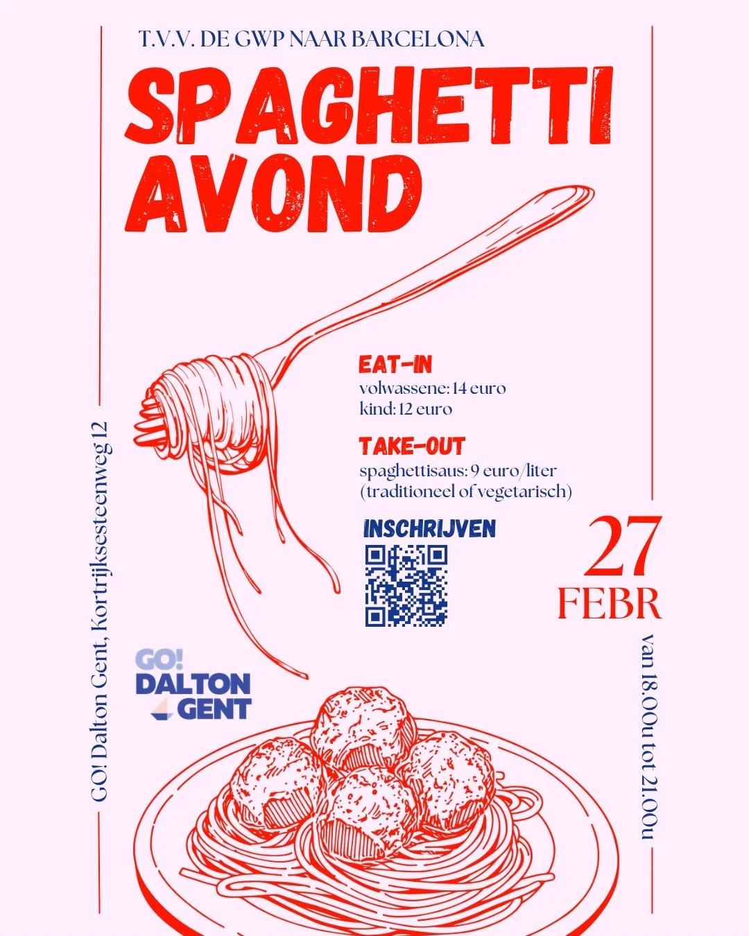 Spaghettiavond t.v.v. Barcelona