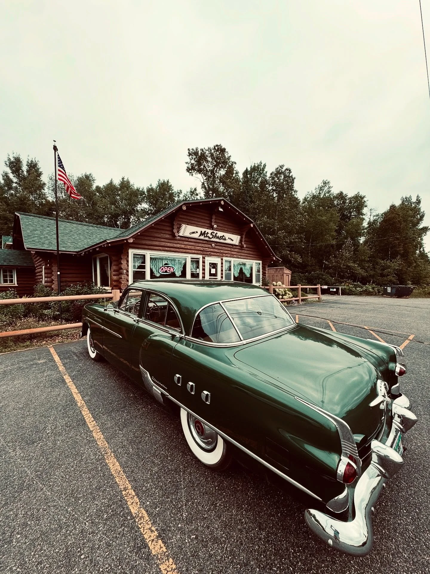 Two classics together in Michigamme! #packard #vintagecar #lakemichigamme
