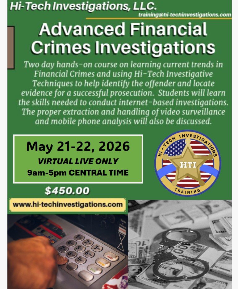 Virtual Live Only - Advanced Financial Crimes Investigations