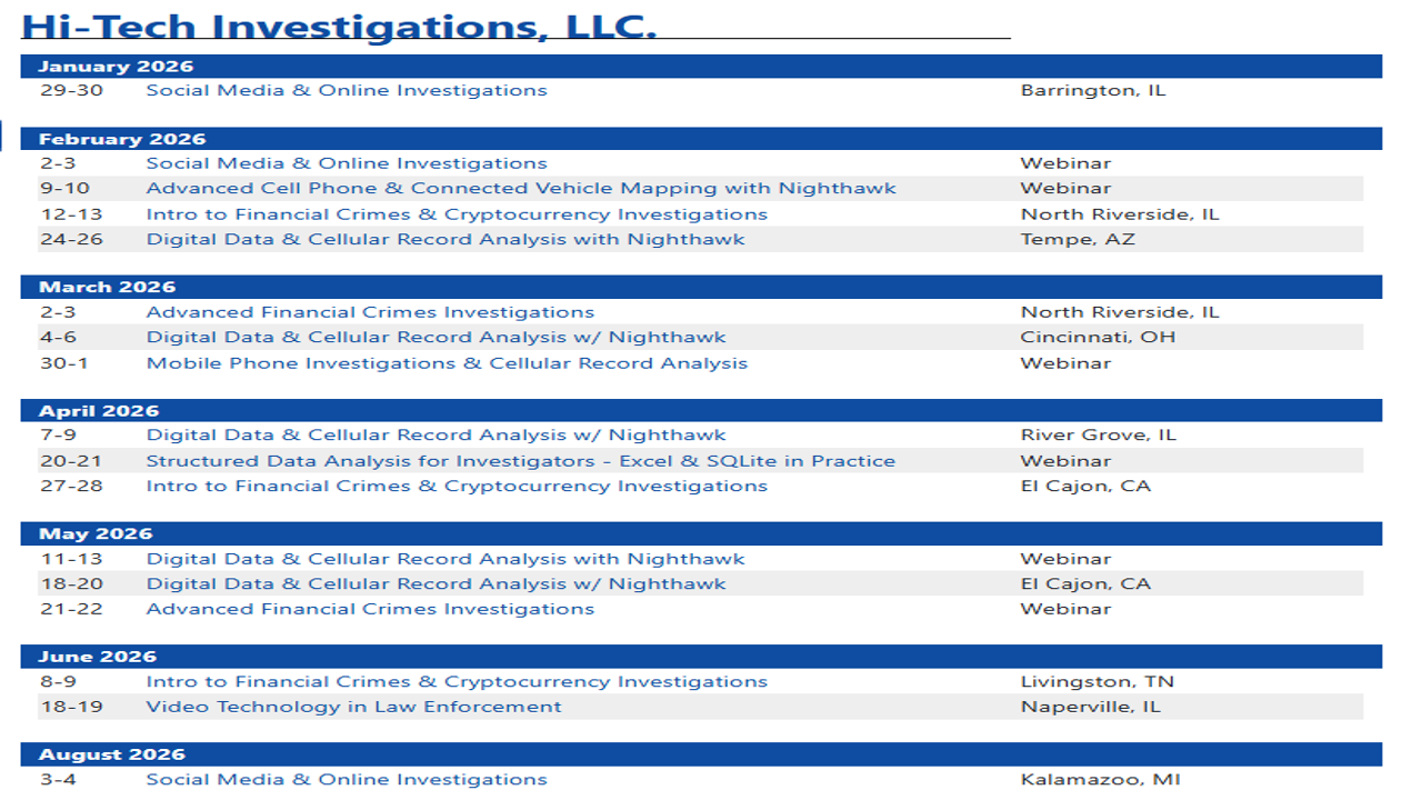 police training nighthawk cellhawk trax lexisnexis geolocatoin analysis data analysis investigations social media