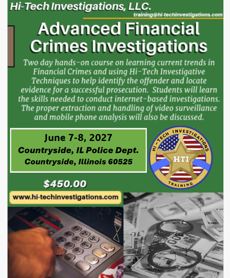 Countryside, IL - Advanced Financial Crimes Investigations - June 7-8, 2027
