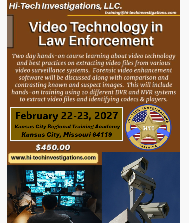 Kansas City, MO - Video Technology in Law Enforcement - February 22-23, 2027