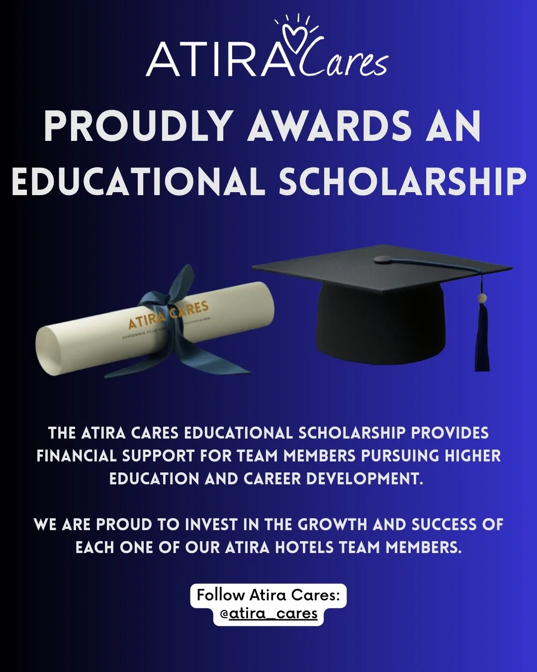 We&rsquo;re proud to spotlight an Atira Cares initiative that reflects the heart of who we are: investing in the growth and education of our team members.

A @towneplacesuitesnaperville team member was recently awarded an Atira Cares Educational Scho