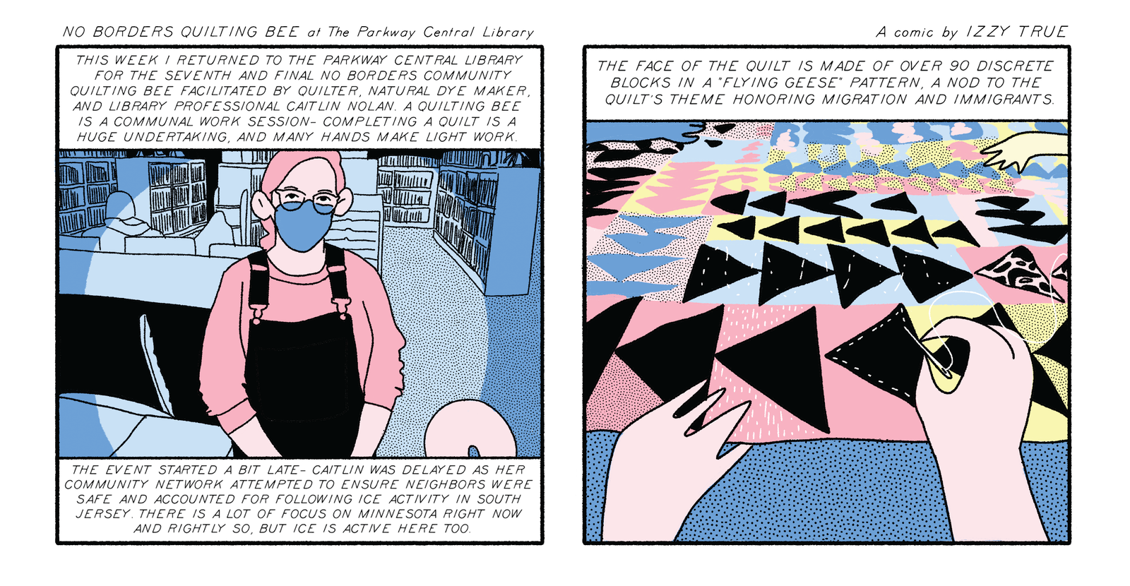 The No Borders Quilting Bee was Featured in Comic Strip form for Arts &amp; Culture Online Publication, Midbrow