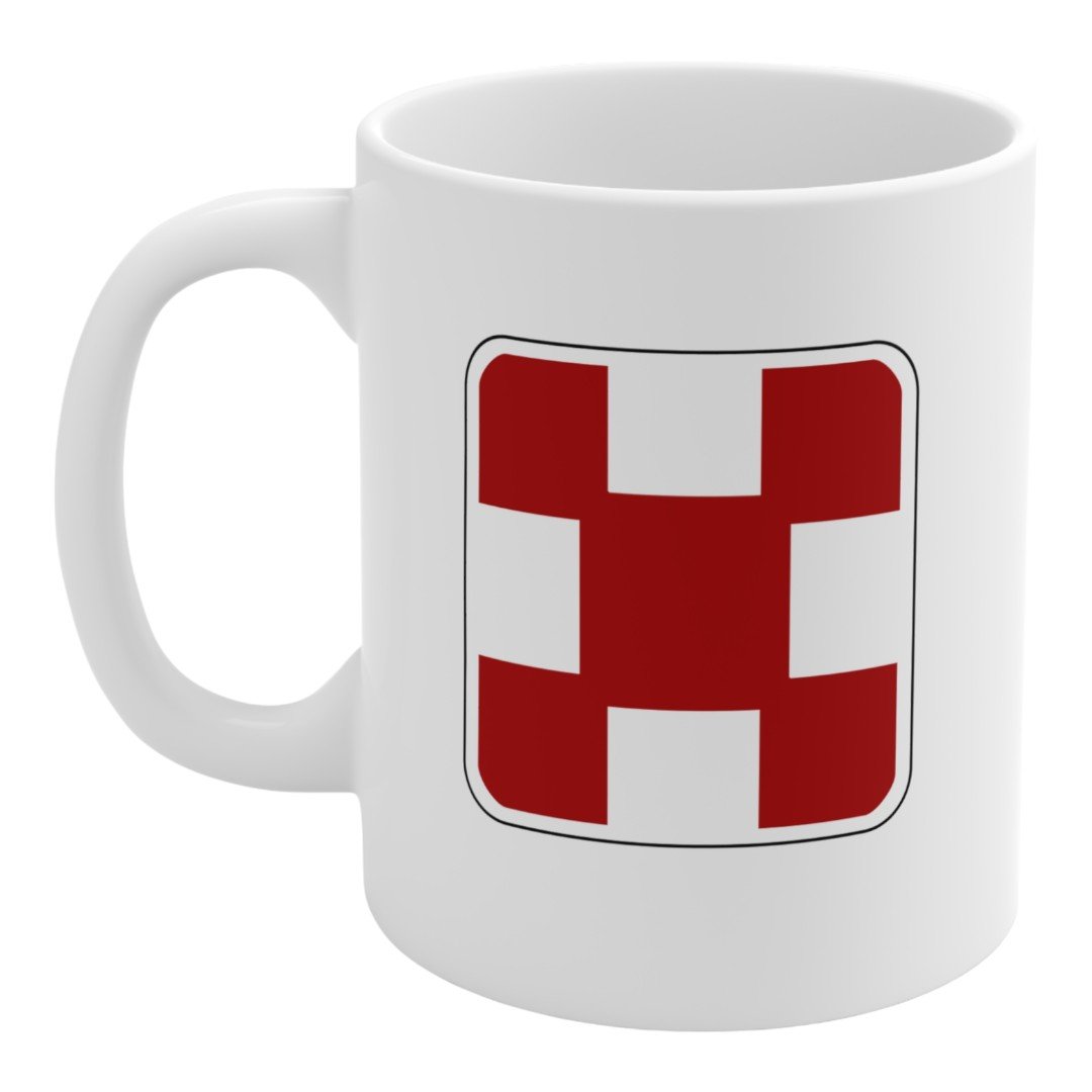 Hazard Warning - Semiotic Standard Icon Ceramic Coffee Mug - 11oz Left