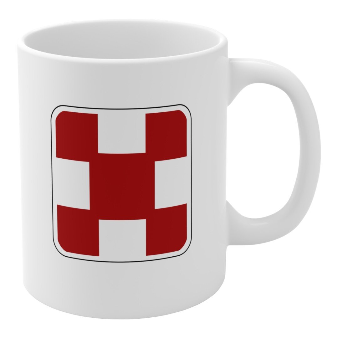 Hazard Warning - Semiotic Standard Icon Ceramic Coffee Mug - 11oz Right