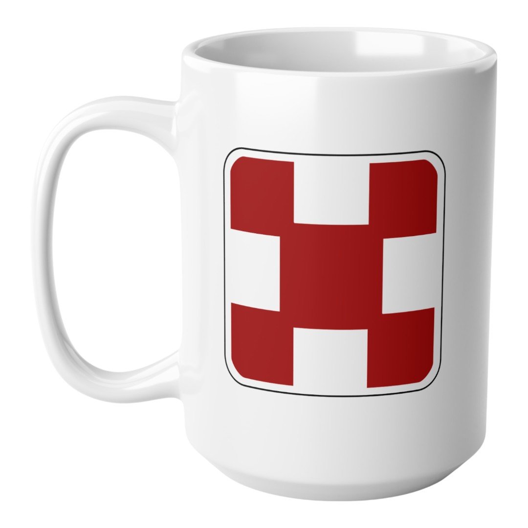 Hazard Warning - Semiotic Standard Icon Ceramic Coffee Mug - 15oz Left