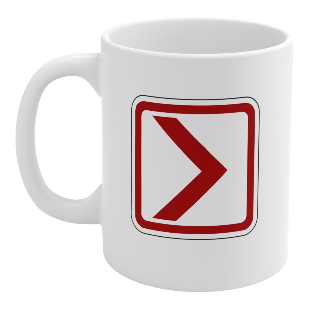 Direction Right - Semiotic Standard Icon Ceramic Coffee Mug - 11oz Left