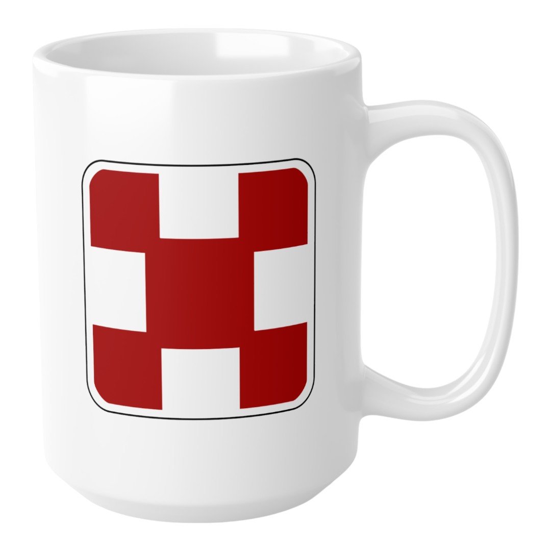 Hazard Warning - Semiotic Standard Icon Ceramic Coffee Mug - 15oz Right