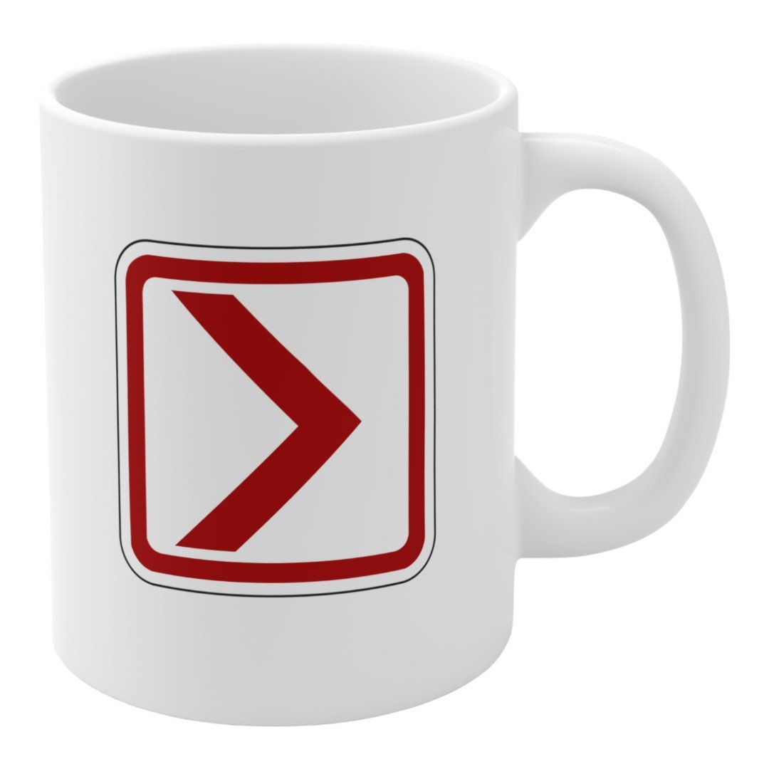 Direction Right - Semiotic Standard Icon Ceramic Coffee Mug - 11oz Right