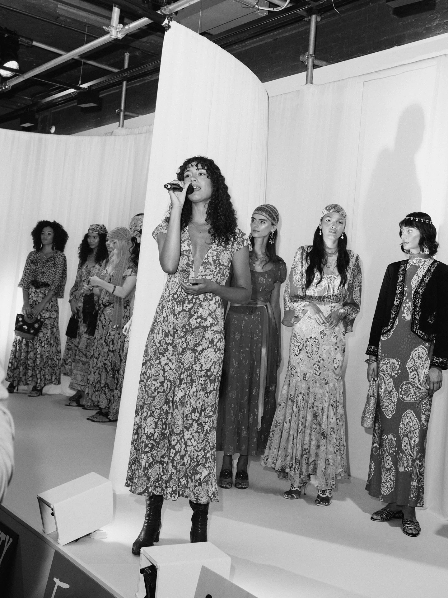 Yasmin performs at the RIXO SS26 Presentation in London Fashion Week