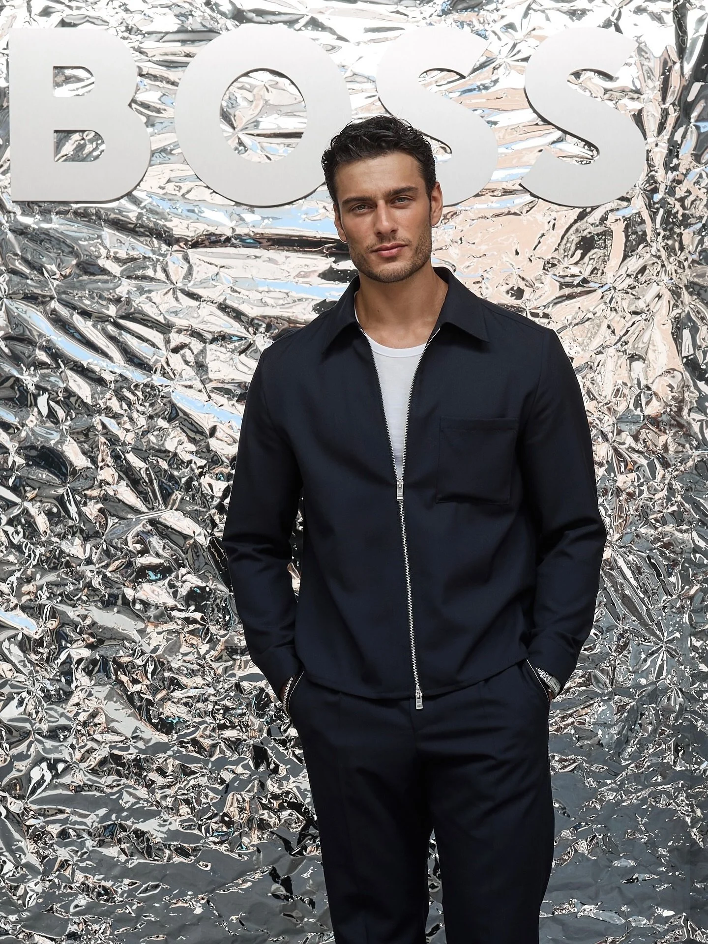Ariyan attends the BOSS SS26 show in Milan