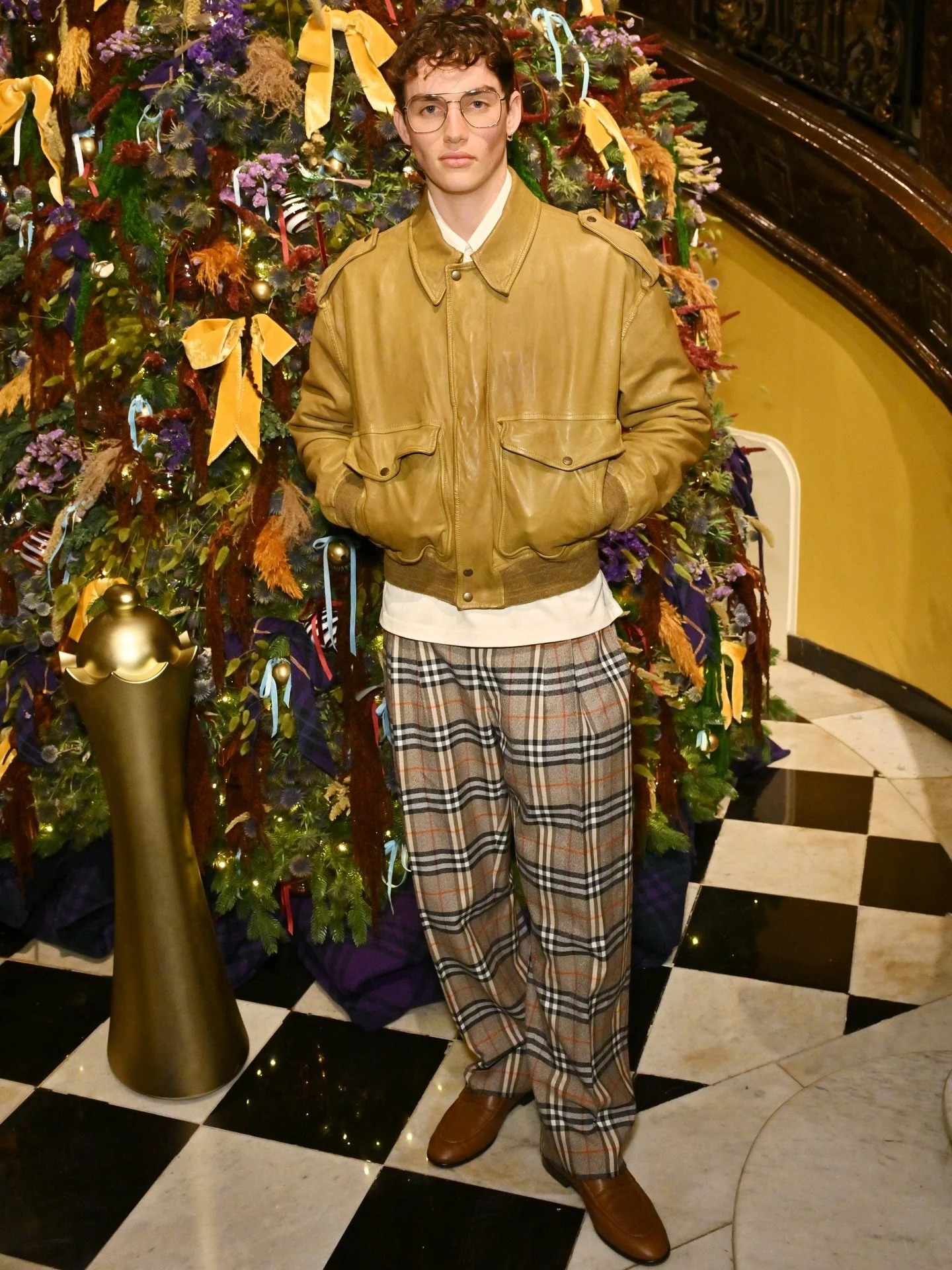 Kit attends the unveiling of Claridge&rsquo;s Christmas Tree designed by Daniel Lee at Burberry.