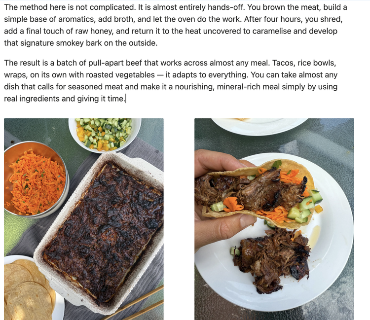 Pulled beef tacos