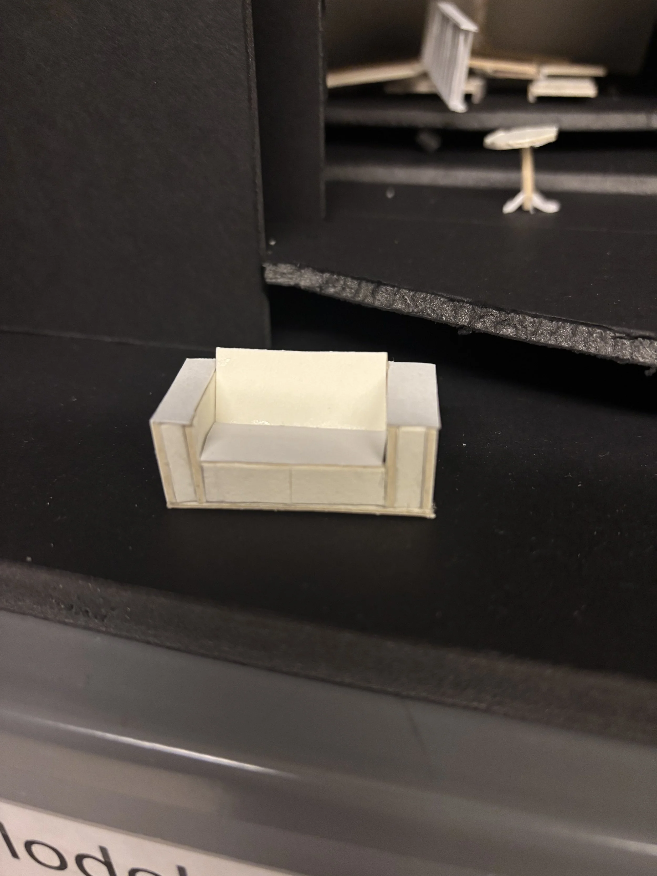 1/8" scale couch front view